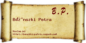 Bánszki Petra névjegykártya