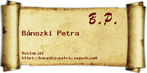 Bánszki Petra névjegykártya